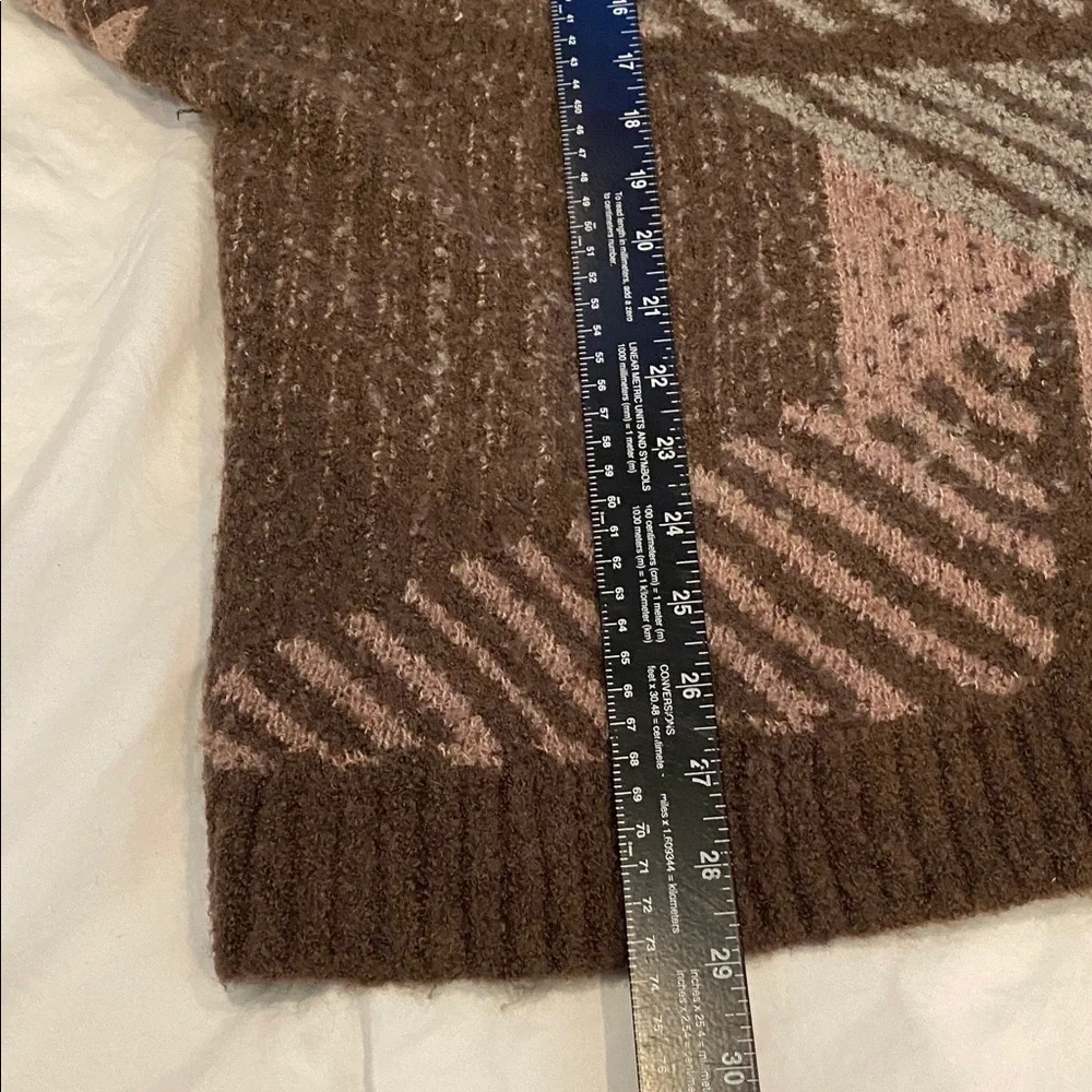 Prana Celadine Reversible Wrap Cardigan Brown/Tan Oversized. Size M/L. 2 Button.